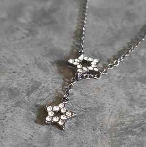 Crystal Star Lariat Black Necklace NWOT